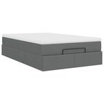 vidaXL Cadre de lit ottoman avec matelas gris foncé 120x200cm tissu