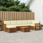 vidaXL Ensemble de canapés d'extérieur 7 Pièces Naturel et Crème