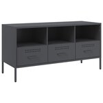 vidaXL Meuble TV anthracite 100 5x39x50 5 cm acier