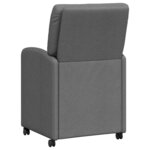 vidaXL Chaises de Salle à Manger avec Roues 2 Pièces Gris foncé