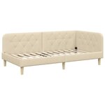 vidaXL Cadre de lit d'angle Crème 90 x 200 cm tissu