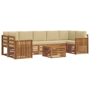 vidaXL Ensemble de canapés d'extérieur 8 pc Naturel et Beige