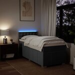 vidaXL Sommier à lattes de lit avec matelas Gris foncé 90x200 cm Tissu