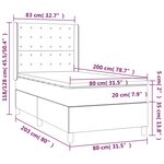 vidaXL Sommier à lattes de lit matelas LED Gris clair 80x200cm Velours