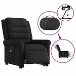 vidaXL Fauteuil inclinable de massage électrique Noir Tissu