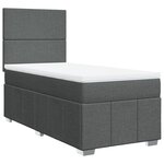 vidaXL Sommier à lattes de lit avec matelas Gris foncé 90x200 cm Tissu