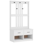 vidaXL Portemanteau SANDNES blanc 87x40x159 5 cm bois massif pin