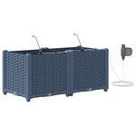 vidaXL Cache-pot de jardin Basketweave Gris 40 x 40 x 126cm Plastique