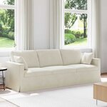 vidaXL Canapé Crème 228 x 78 x 80 cm Velours