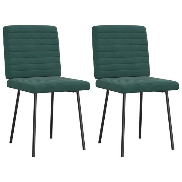 vidaXL Chaises à manger lot de 2 Vert foncé Velours
