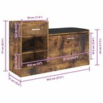vidaXL Banc à chaussures Chêne fumé 94 5x31x57 cm Bois d'ingénierie