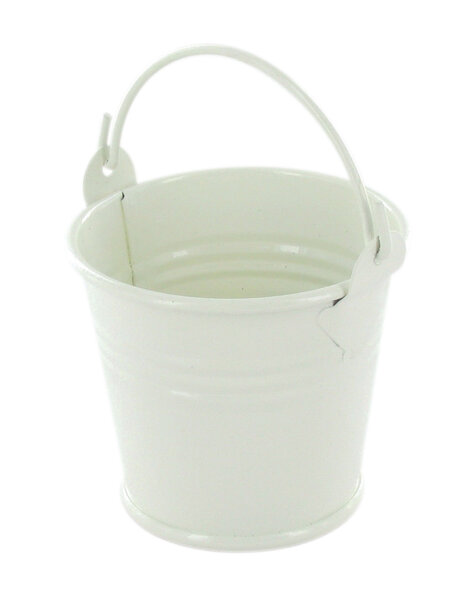 Seau en métal blanc Ø 6 5 cm x H 6 2 cm