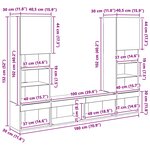 vidaXL Unités murales TV avec LED avec LED 5 Pièces Chêne artisanal