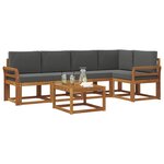 vidaXL Ensemble de canapés d'extérieur 6 pc Naturel et Anthracite