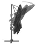 vidaXL Parasol de jardin avec base portable anthracite