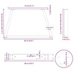 vidaXL Pieds de table basse en forme de V  2 pièces  acier naturel  60 x (42-43 3) cm