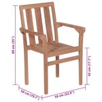 vidaXL Chaises de jardin lot de 2 et coussins rouge Bois teck massif