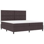 vidaXL Lit à ressorts avec matelas Marron foncé 200 x 200 cm tissu