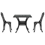 vidaXL Ensemble de tables de jardin 3 Pièces Noir Aluminium coulé