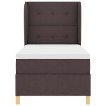 vidaXL Lit à ressorts avec matelas gris foncé 90x190 cm Marron foncé