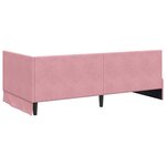 vidaXL Cadre de lit d'angle avec matelas Rose 100 x 200 cm Velours
