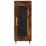 vidaXL Buffet haut Chêne fumé 34 5x34x180 cm Bois d'ingénierie