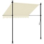 vidaXL Auvent rétractable crème 200x150 m tissu et acier
