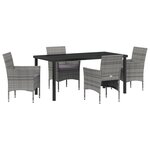 vidaXL Ensemble de Salle à Manger de Jardin 5 Pièces Gris en Rattan Synthétique