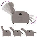 vidaXL Fauteuil inclinable électrique Taupe Tissu