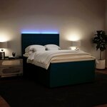 vidaXL Sommier à lattes de lit et matelas bleu 140x200 cm velours