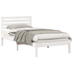 vidaXL Cadre de lit avec tête de lit Blanc 80 x 200 cm Pin massif