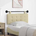 vidaXL Tête de lit suspendue Avec lumière LED Crème Simili cuir
