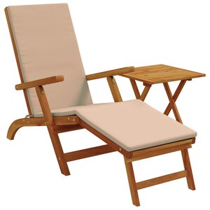 vidaXL Chaise longue inclinable et pliable 2 pc Bois d'Acacia Massif