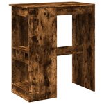 vidaXL Table de bar avec étagères chêne fumé bois d'ingénierie