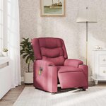 vidaXL Fauteuil de massage inclinable électrique Rouge bordeaux Tissu