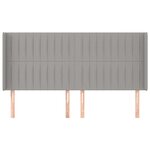 vidaXL Tête de lit avec oreilles Gris clair 203x16x118/128 cm Tissu
