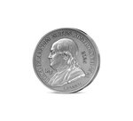 Benjamin Franklin et le Génie ailé Monnaie de 25€ Argent Haut relief