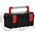 vidaXL Boîte à outils Noir et rouge 55x28x26 5 cm