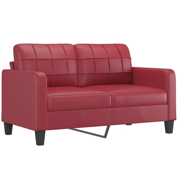 vidaXL Canapé à 2 places Rouge bordeaux 140 cm Similicuir