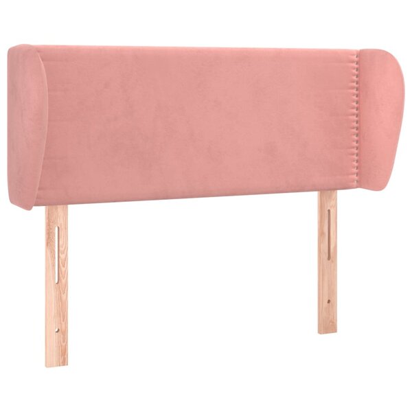 vidaXL Tête de lit avec oreilles Rose 103x23x78/88 cm Velours