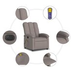 vidaXL Fauteuil de massage inclinable électrique Taupe Tissu