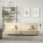 vidaXL Canapé-lit crème tissu