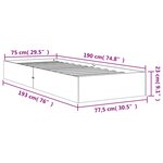 vidaXL Cadre de lit sans matelas cire marron 75x190 cm bois pin massif