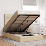 vidaXL Cadre de lit ottoman avec matelas crème 120x190 cm tissu