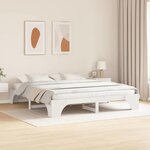 vidaXL Cadre de lit Blanc 200 x 200 cm Pin massif
