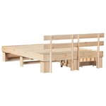 vidaXL Cadre de lit avec tiroir Marron 160 x 200 cm Bois massif en pin