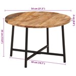vidaXL Table basse 54x54x35 cm bois de manguier solide et fer