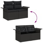 Ensemble de 9 Pièces de Canapés de Jardin avec Coussins Noir Poly Rattan