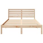 vidaXL Cadre de lit avec tête de lit Marron 120 x 190 cm Pin massif