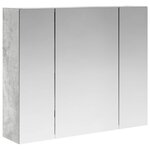 vidaXL Armoire Miroir de Salle de Bain Gris béton 60 x 14 5 x 50 cm